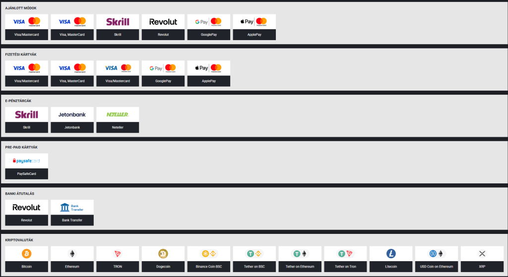 Betlabel kaszinó befizetési opciók