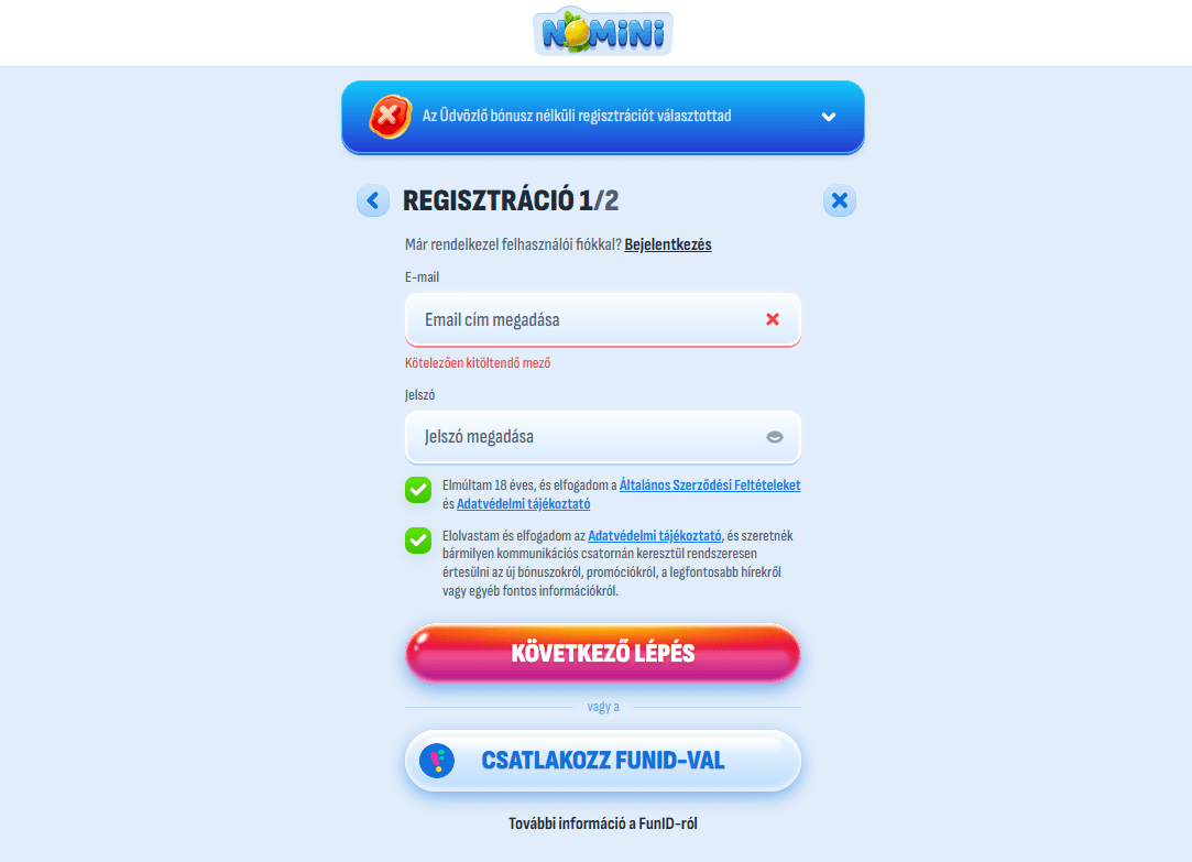 nomini kaszinó regisztráció1